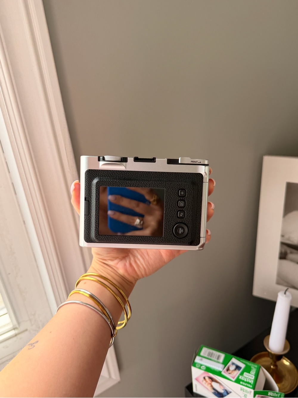 Fujifilm Instax Mini Retro Style Instant Camera - Silver & Black - Picture 2 of 2